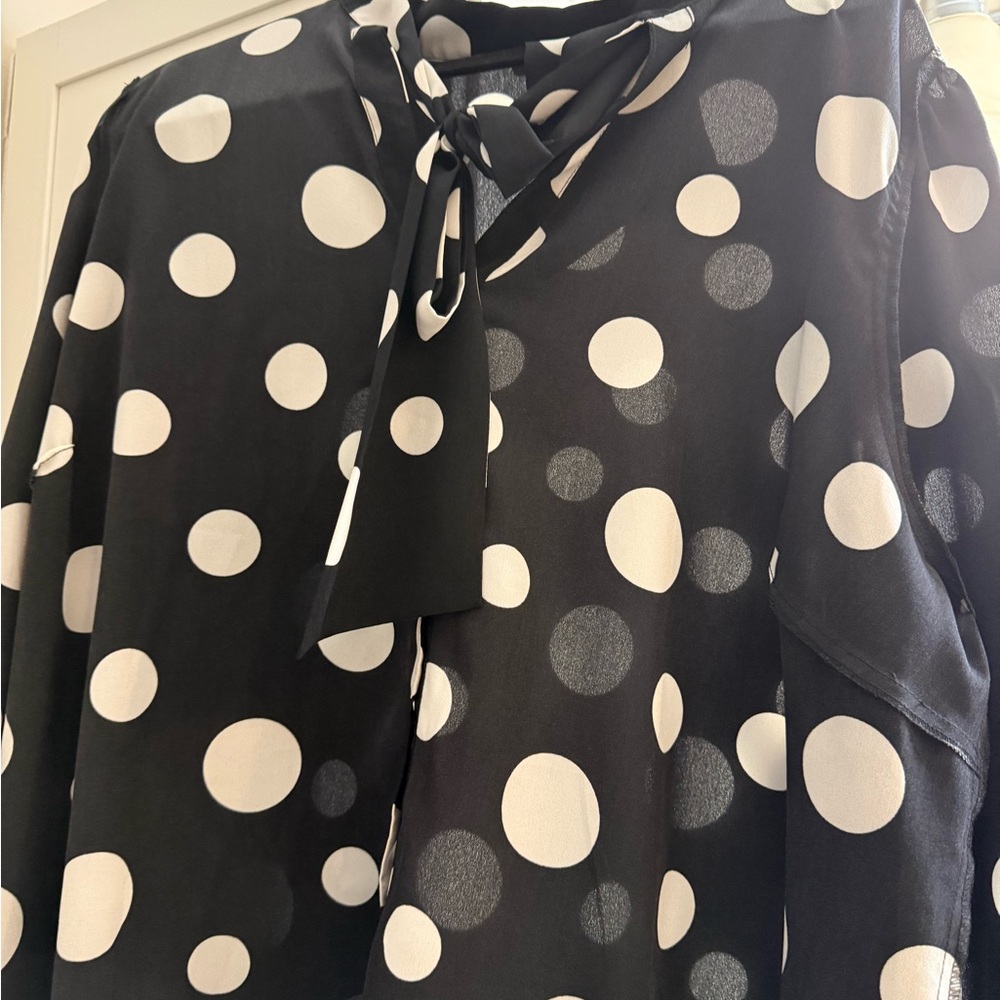 Eloquii Black and White Polka Dot Top